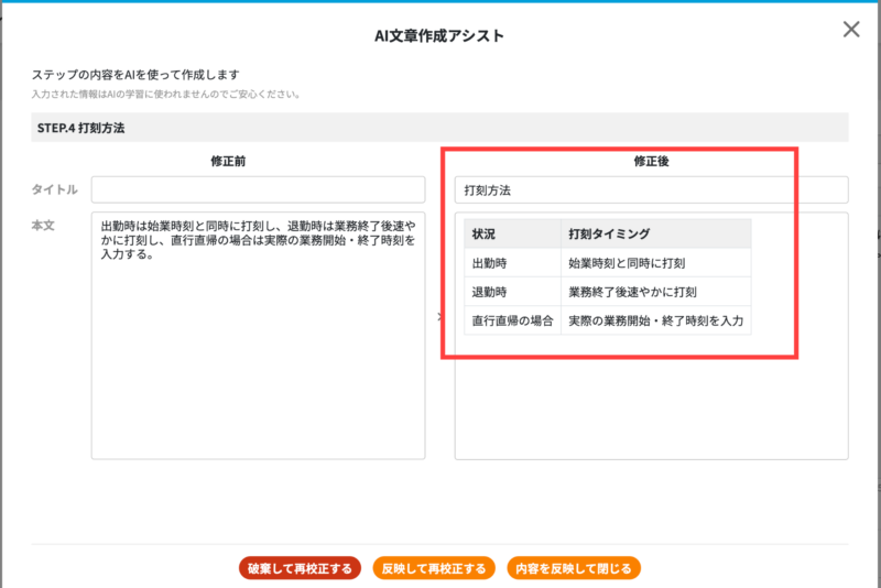 画像02:表を使って分かりやすくする